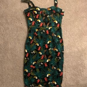 Collectif Tropical print wiggle dress